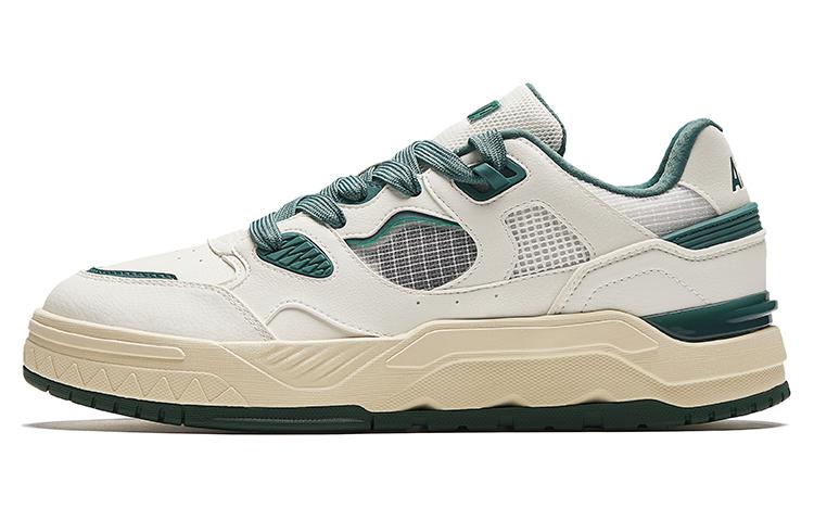Anta Slip-Resistant Cushioning Wear-Resistant Low-Top Skateboard Shoes Men's White Green