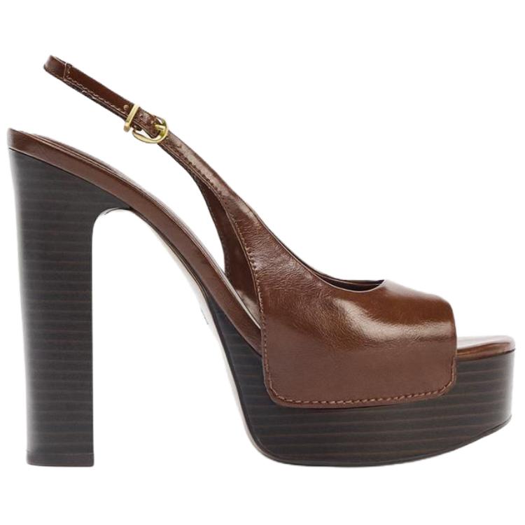 ZARA One Strap Sandals 13.5cm Women's Brown купить в интернет-магазине Yoocart с быстрой доставкой по России.