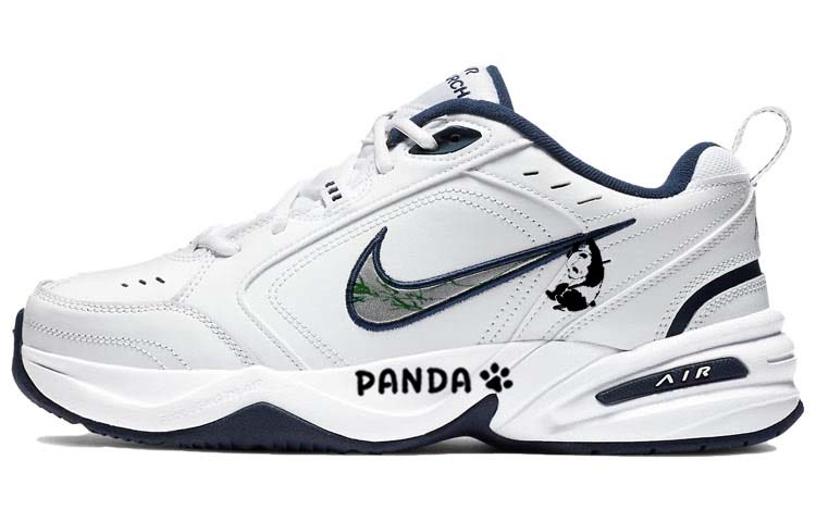 Nike Air Monarch 4 Anti Slip Wear Resistant Low Top Chunky Sneakers Unisex Blue White