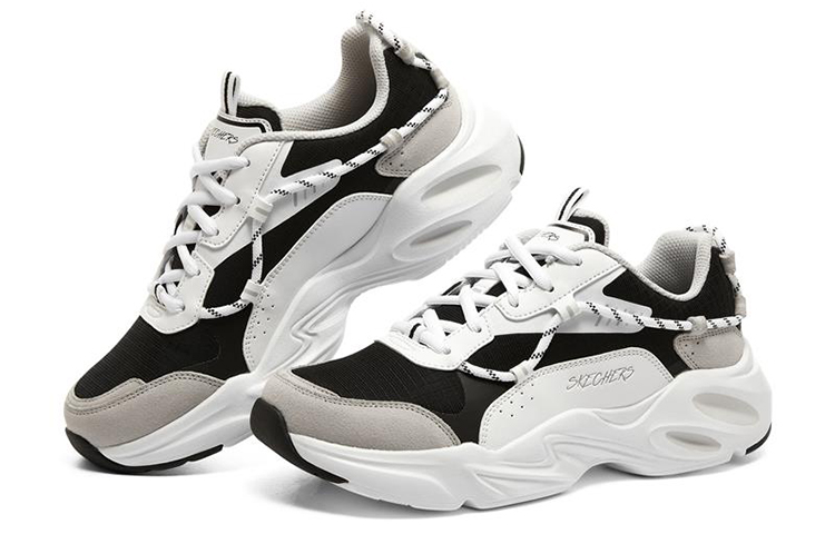 Skechers Stamina Airy Waffle Bear Low Top Casual Shoes Women's White Gray Black