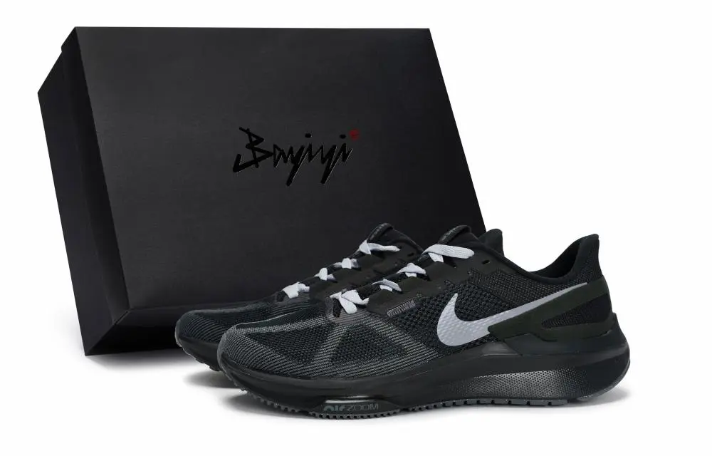 Nike Zoom Structure 25 Anti-Slip Wear-Resistant Low-Top Running Shoes Men's Black Gray