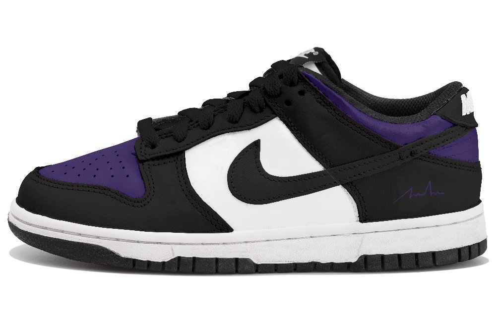 Nike Dunk Low Top Skateboard Shoes Unisex White Black Purple