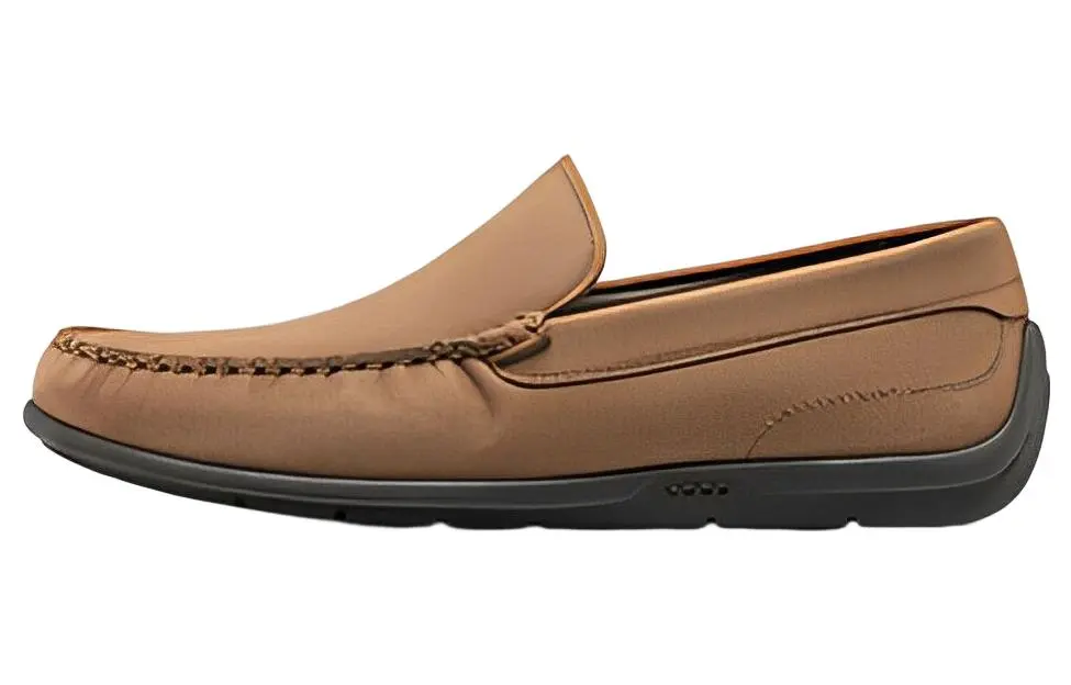 Ecco Moc 2.0 Casual Leather Shoes Men's Camel
