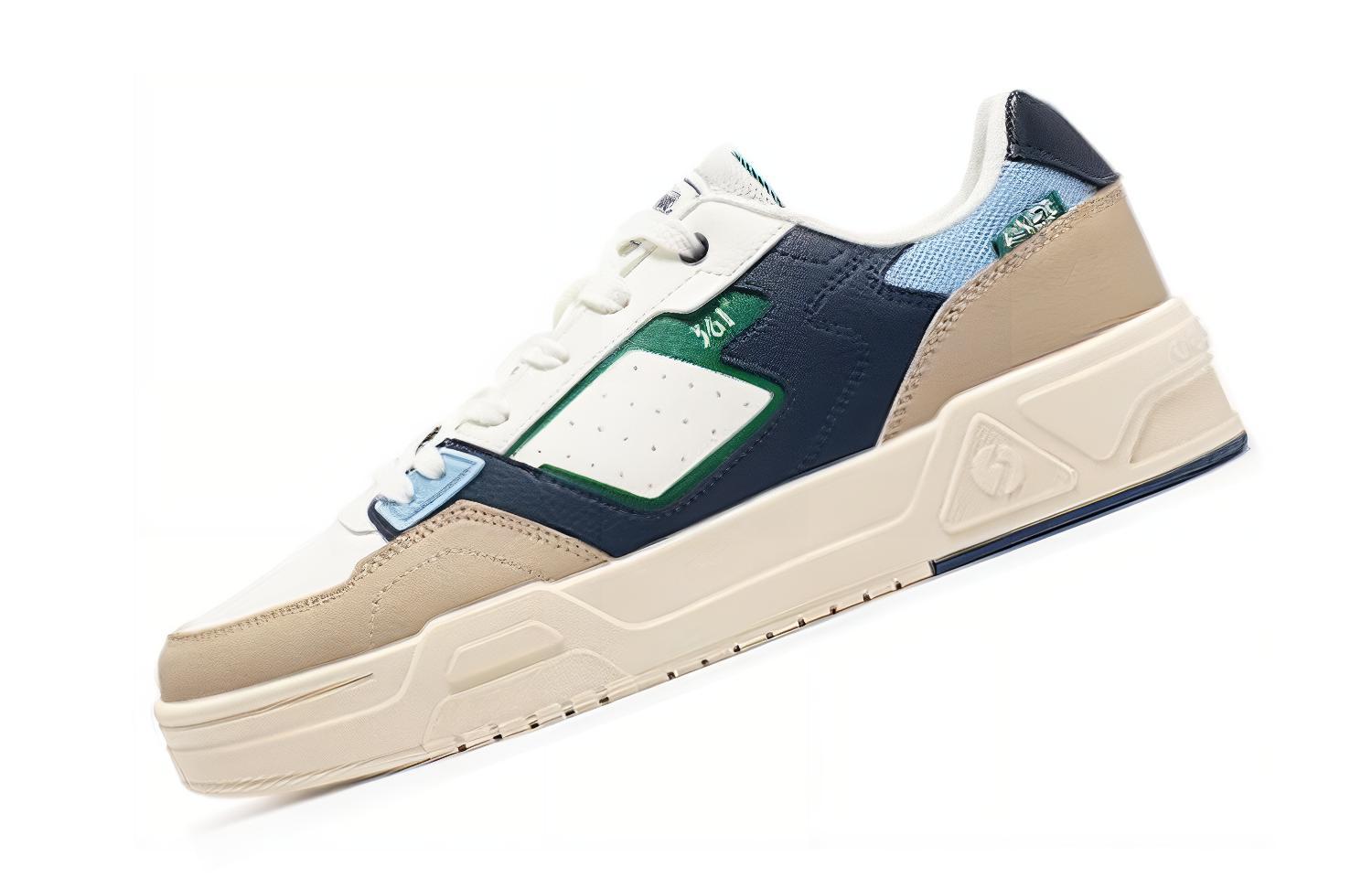 361° Slip Resistant Low Top Skateboard Shoes Men's Blue Brown White