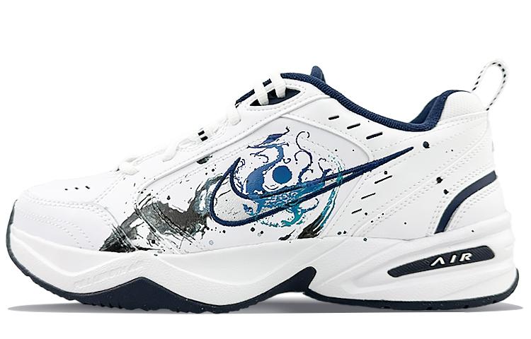 Nike Air Monarch 4 Anti-Slip And Wear-Resistant Height Increasing Low-Top Chunky Sneakers Unisex Navy Blue