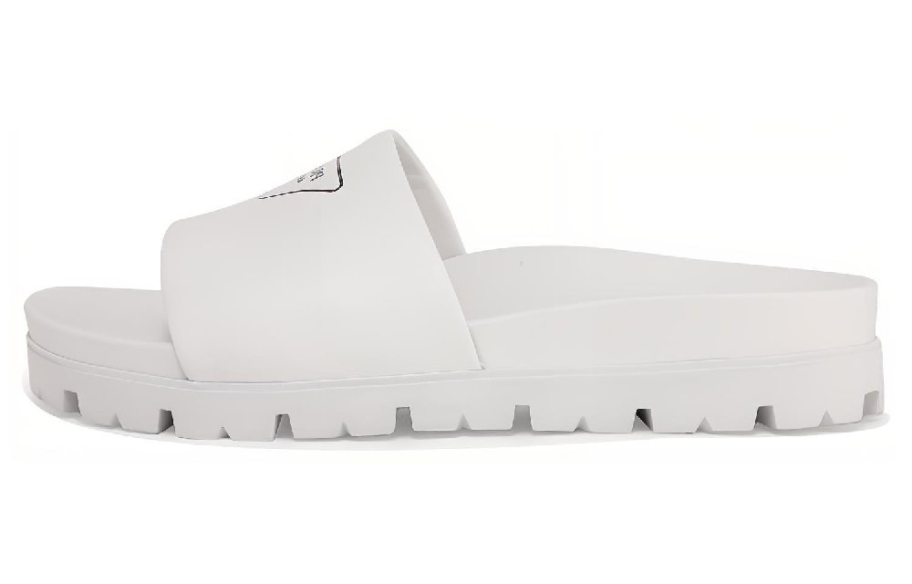 PRADA Slip Resistant Slide Slippers Men's White