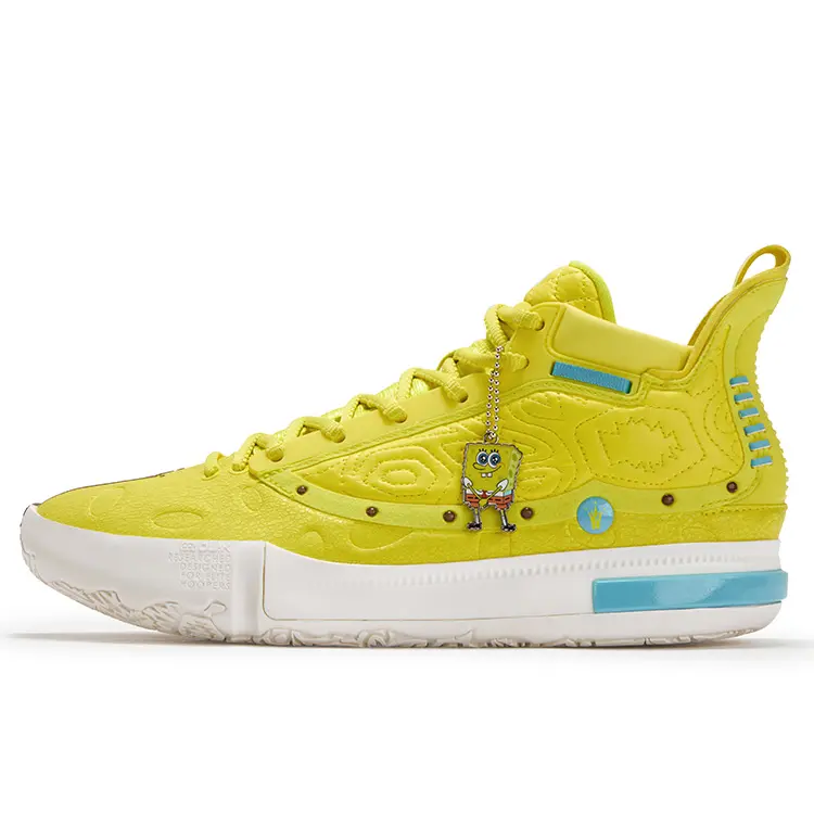 361° Joker Yokei Generation One Basketball Shoes Men's Mid top Sour Yellow, Feather White