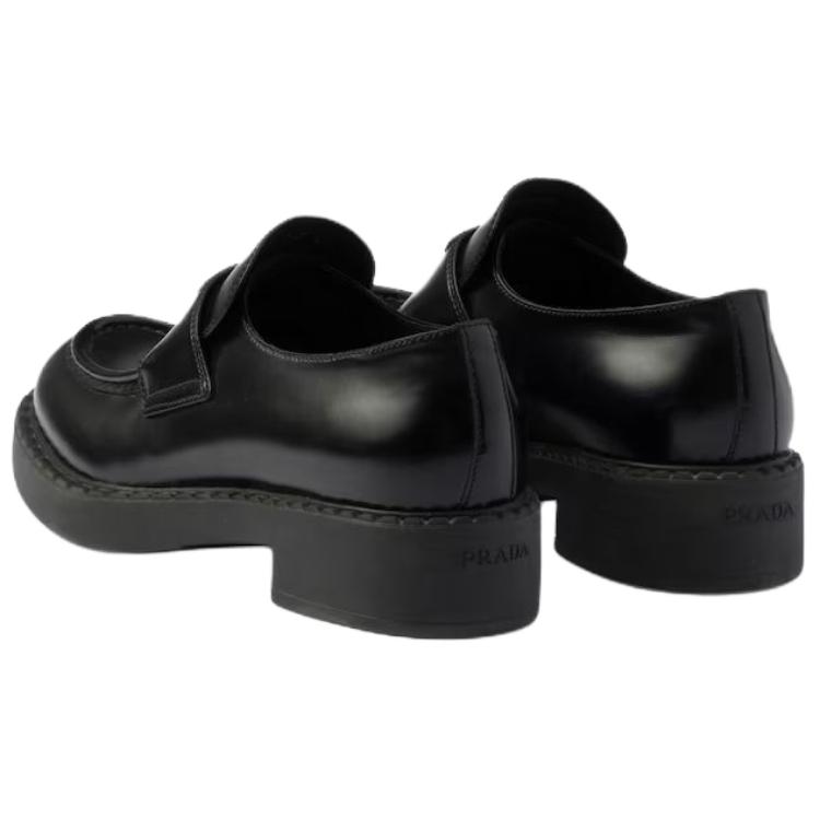 PRADA Chocolate 50mm Brushed Leather Loafer 'Black' Women's купить в интернет-магазине Yoocart с быстрой доставкой по России.