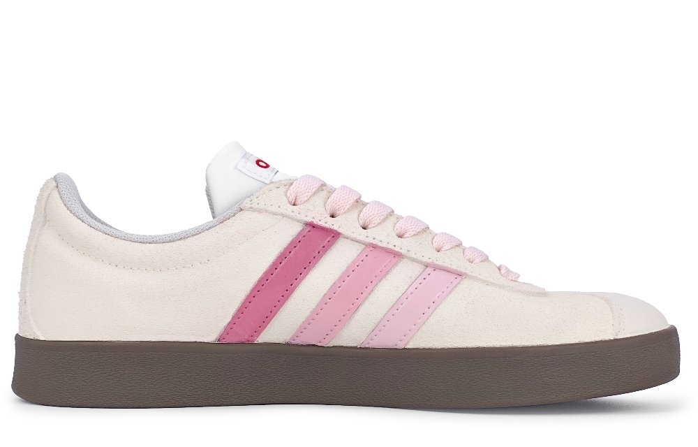 Adidas Neo VL Court 2.0 Strawberry Barbie Anti Slip Wear Resistant Low Top Skateboard Shoes Women's Ivory