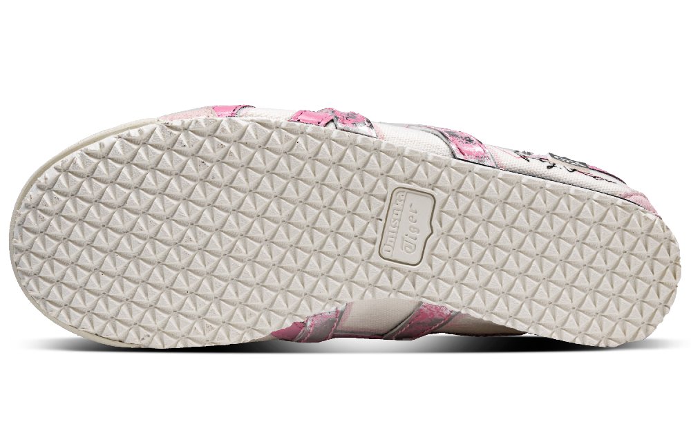 Onitsuka Tiger MEXICO 66 Pink Ink Love Slip Resistant Low Top Casual Shoes Unisex Beige Pink