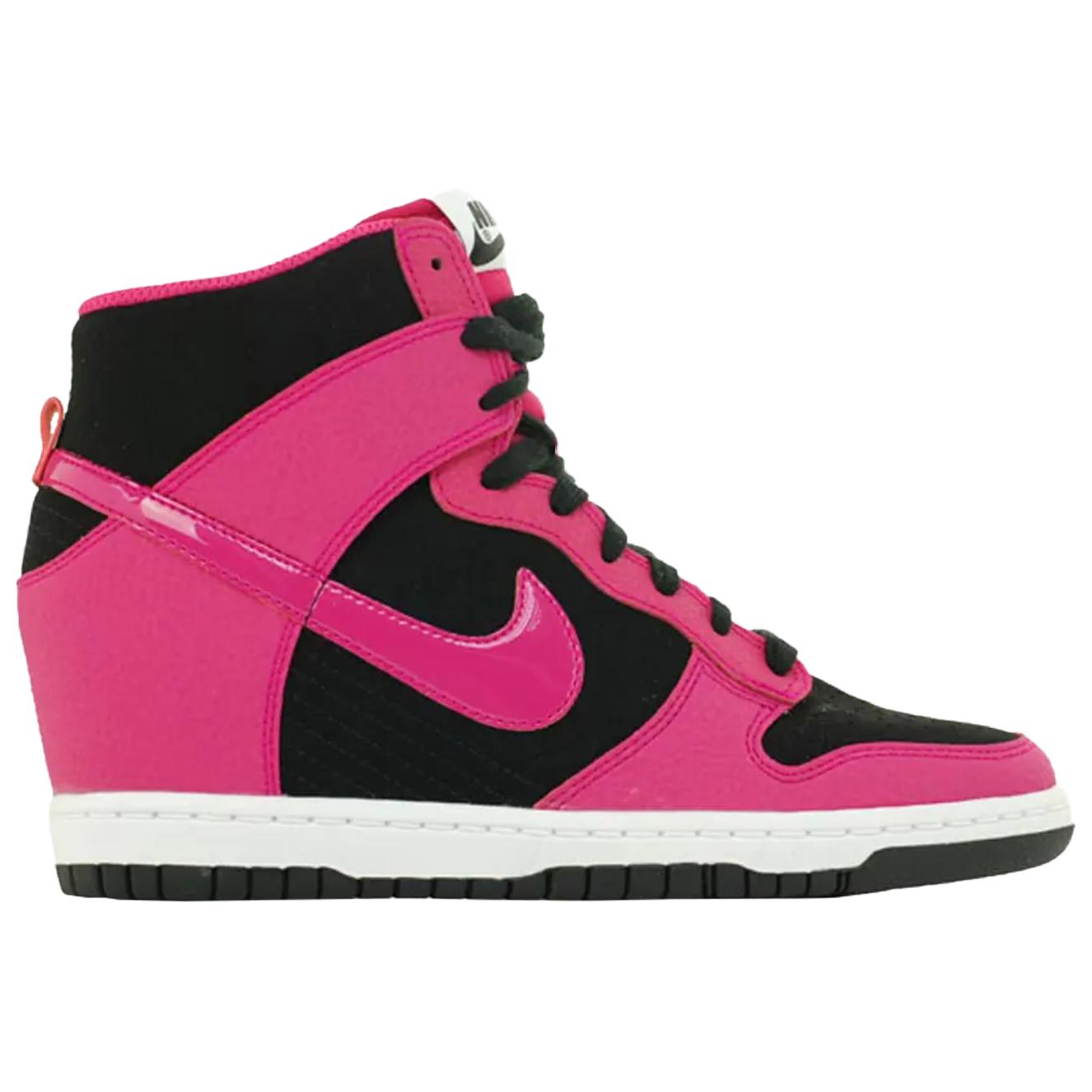 Nike Dunk High top Skateboard Shoes Women's Pink Black