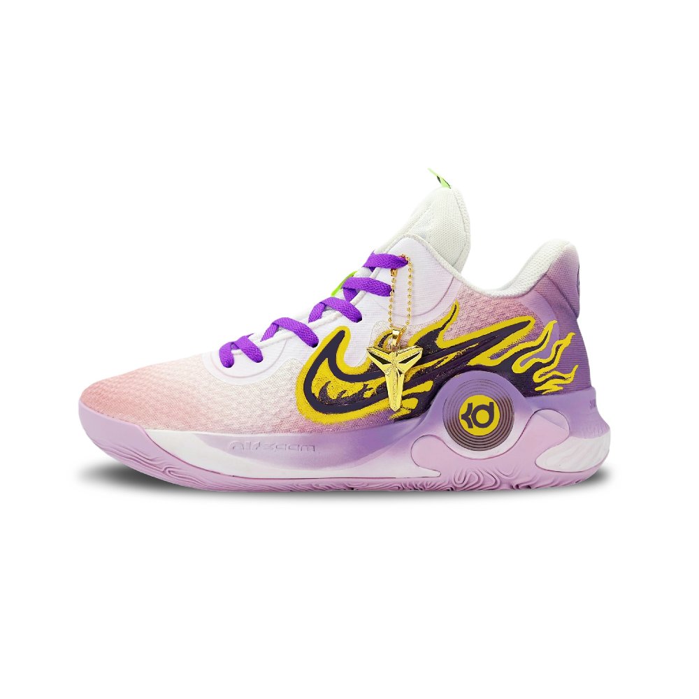 Nike KD Trey 5 IX Man Kong Legend Abrasion Resistant Mid Top Vintage Basketball Shoes Men's Pink Purple