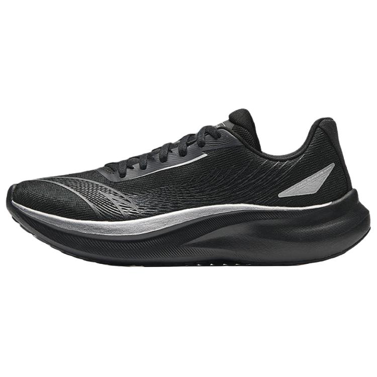 Anta Wind Speed Slip Resistant, Abrasion Resistant, Breathable Low Top Training Sprint Running Shoes Men's Black Silver