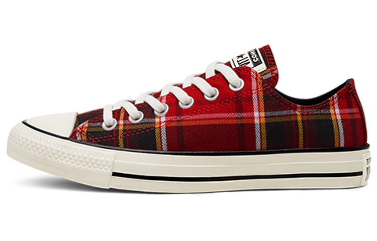 Converse Chuck Taylor All Star Red Plaid Sneakers 'Red Black' Women's