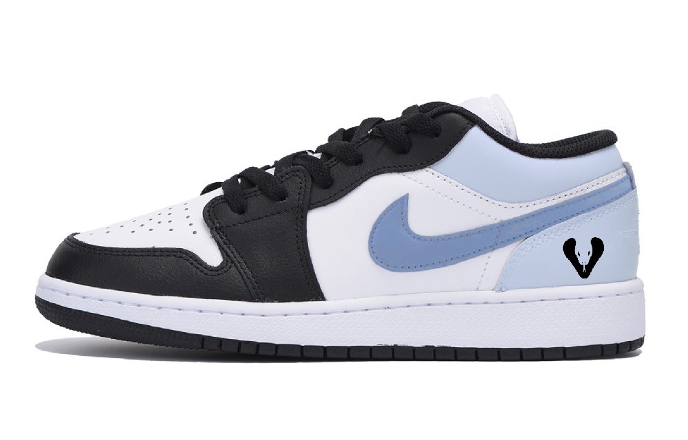 Jordan Air Jordan 1 Wear-Resistant Low-Top Vintage Basketball Shoes Men's Black Blue