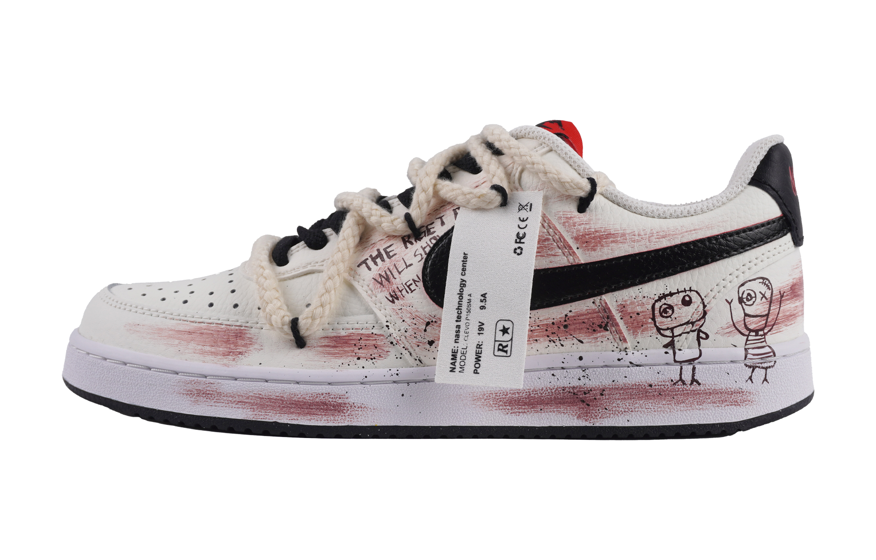 Nike Court Vision 1 Abrasion Resistant Low top Skateboard Shoes Men's White Pink