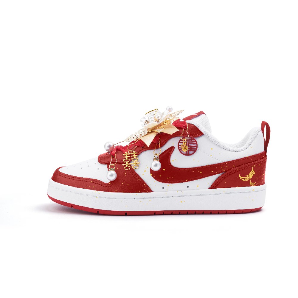 Nike Court Borough Cushioning, Wear Resistant Low top Skateboard Shoes Women's Red