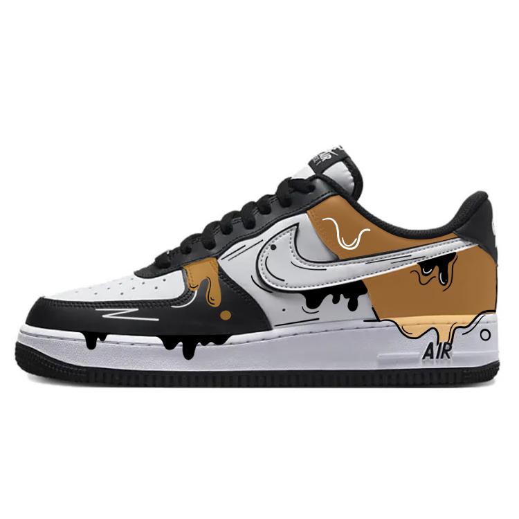 Nike Air Force 1 Slip-Resistant Cushioning Wear-Resistant Low-Top Skateboard Shoes Unisex White Black Yellow