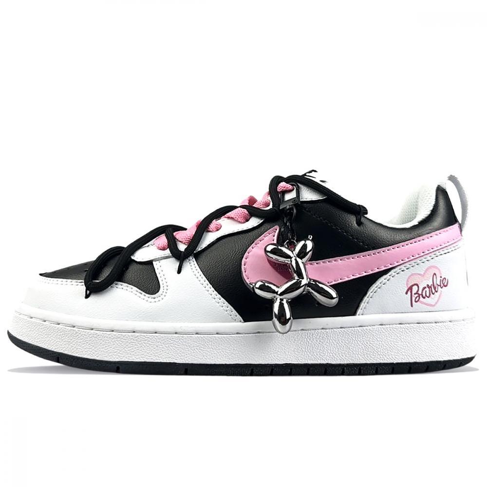 Nike Court Borough Slip Resistant Low Top Skateboard Shoes Women's Black Pink
