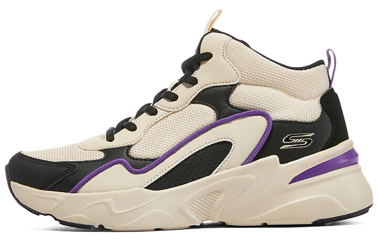Skechers DLITES High Top Casual Shoes Women's Beige Black Purple