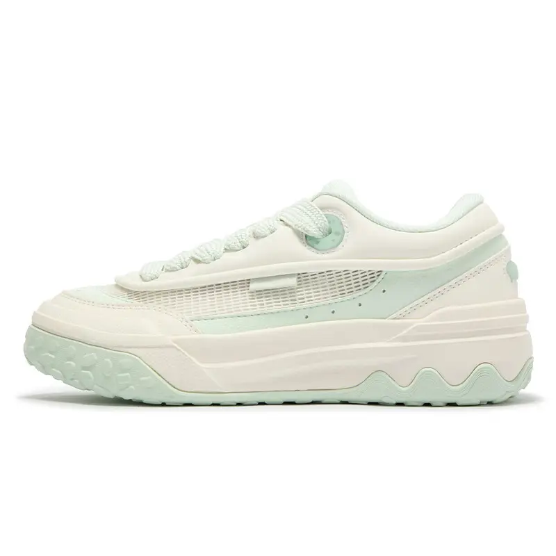 361° Shortbread Breathable And Slip Resistant Low Top Skateboard Shoes Women's White Green