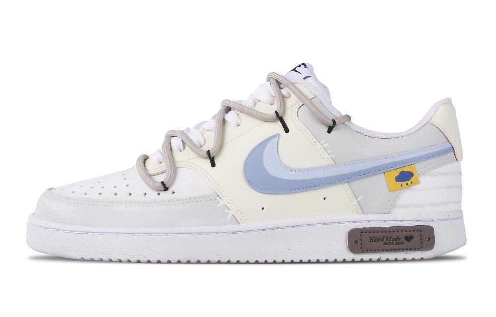 Nike Court Vision 1 Skateboard Shoes Men's Low top Beige/Gray/Blue