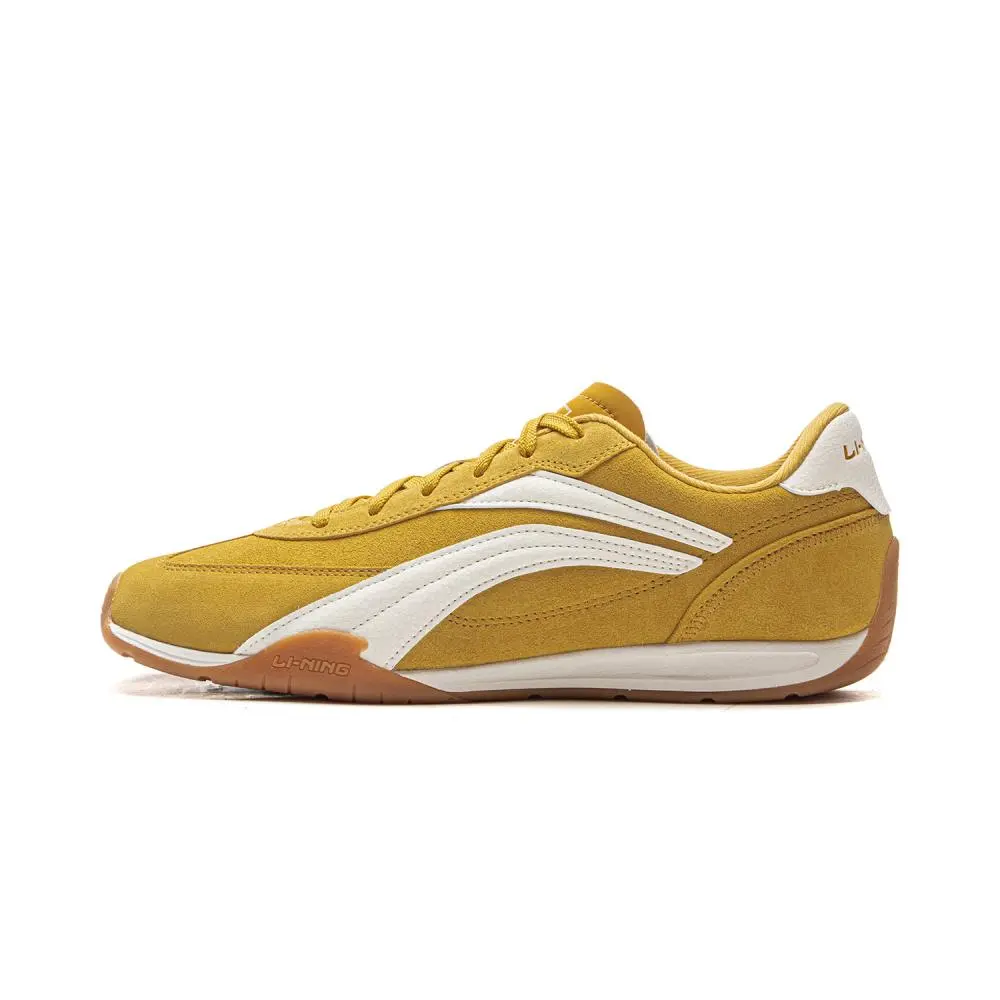 LiNing Film TURBO Slip Resistant, Abrasion Resistant, Lightweight Low Top Casual Shoes Men's Yellow White