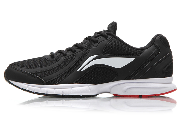 LiNing Shock Absorbers Slip Resistant, Abrasion Resistant, Lightweight Low Top Sprint Running Shoes Men's Black White