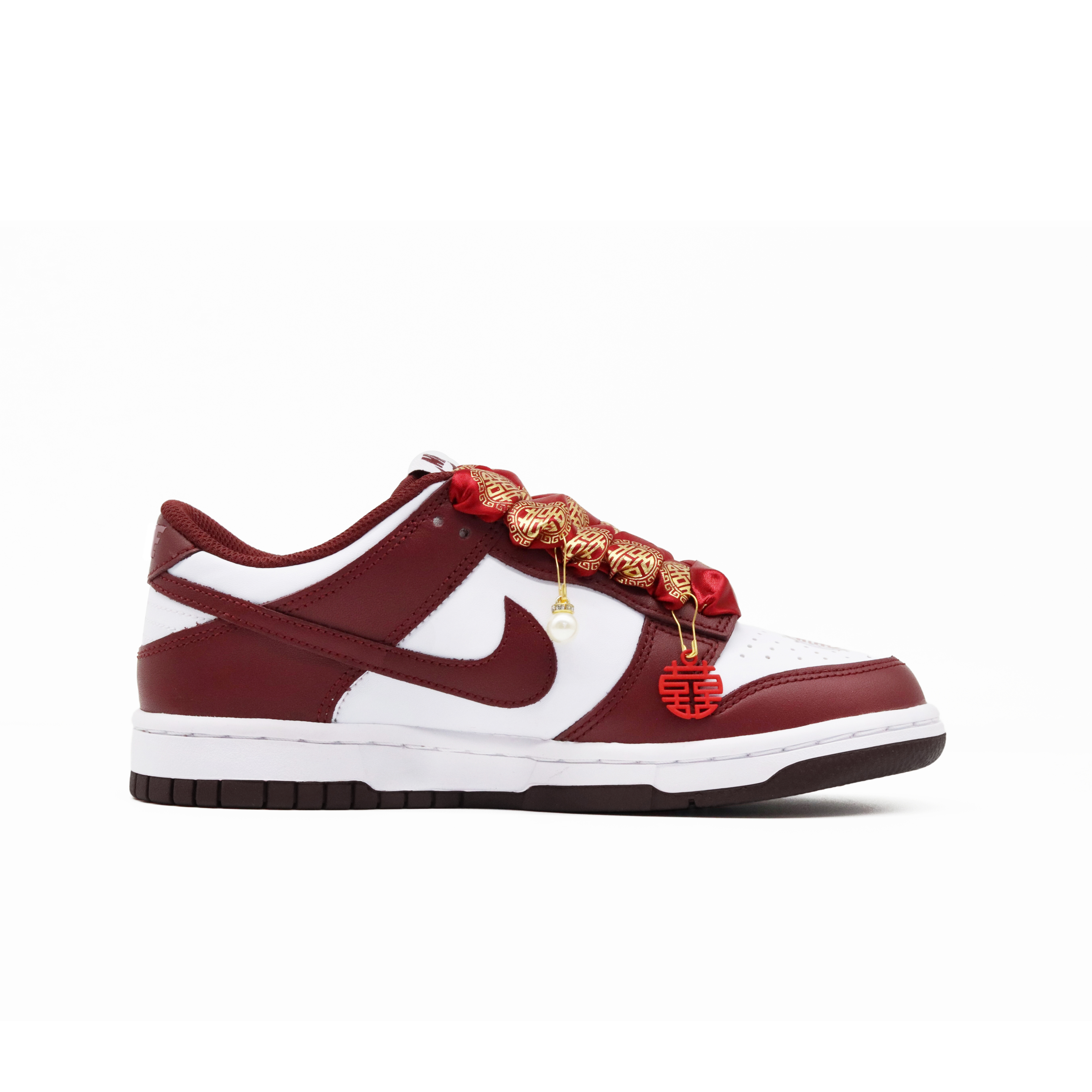 Nike Dunk Joy In Our Home Abrasion Resistant Low top Skateboard Shoes Unisex Burgundy