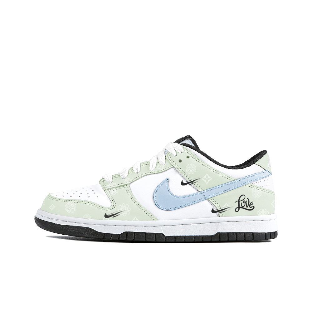 Nike Dunk Anti Slip Wear Resistant Low Top Skateboard Shoes Unisex Green White