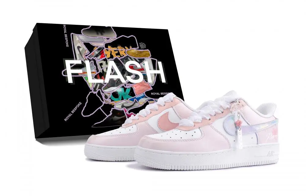 Nike Air Force 1 Starry Dreamy, Box Included Abrasion Resistant Low top Skateboard Shoes Unisex Pink