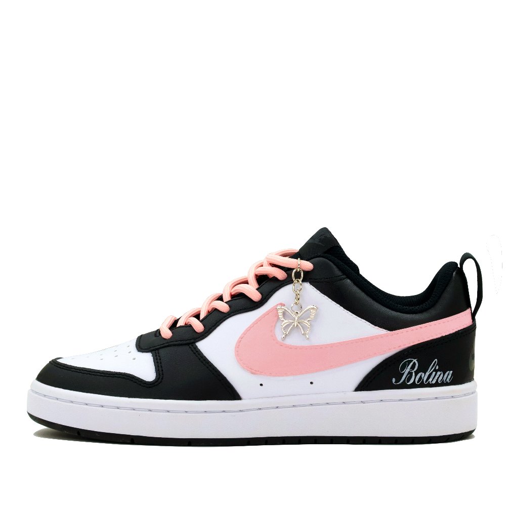 Nike Court Borough Pink Star Slip Resistant, Abrasion Resistant, Breathable Low Top Skateboard Shoes Women's Pink Black