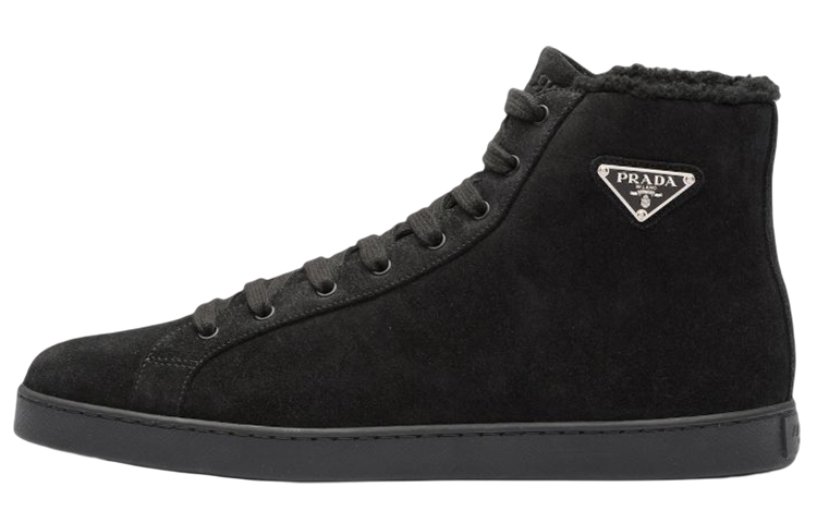 PRADA High Top Stylish Skateboarding Shoes Men's Black