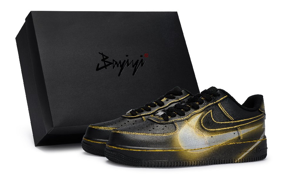 Nike Air Force 1 Skateboard Shoes Unisex Low-Top Yellow/Silver