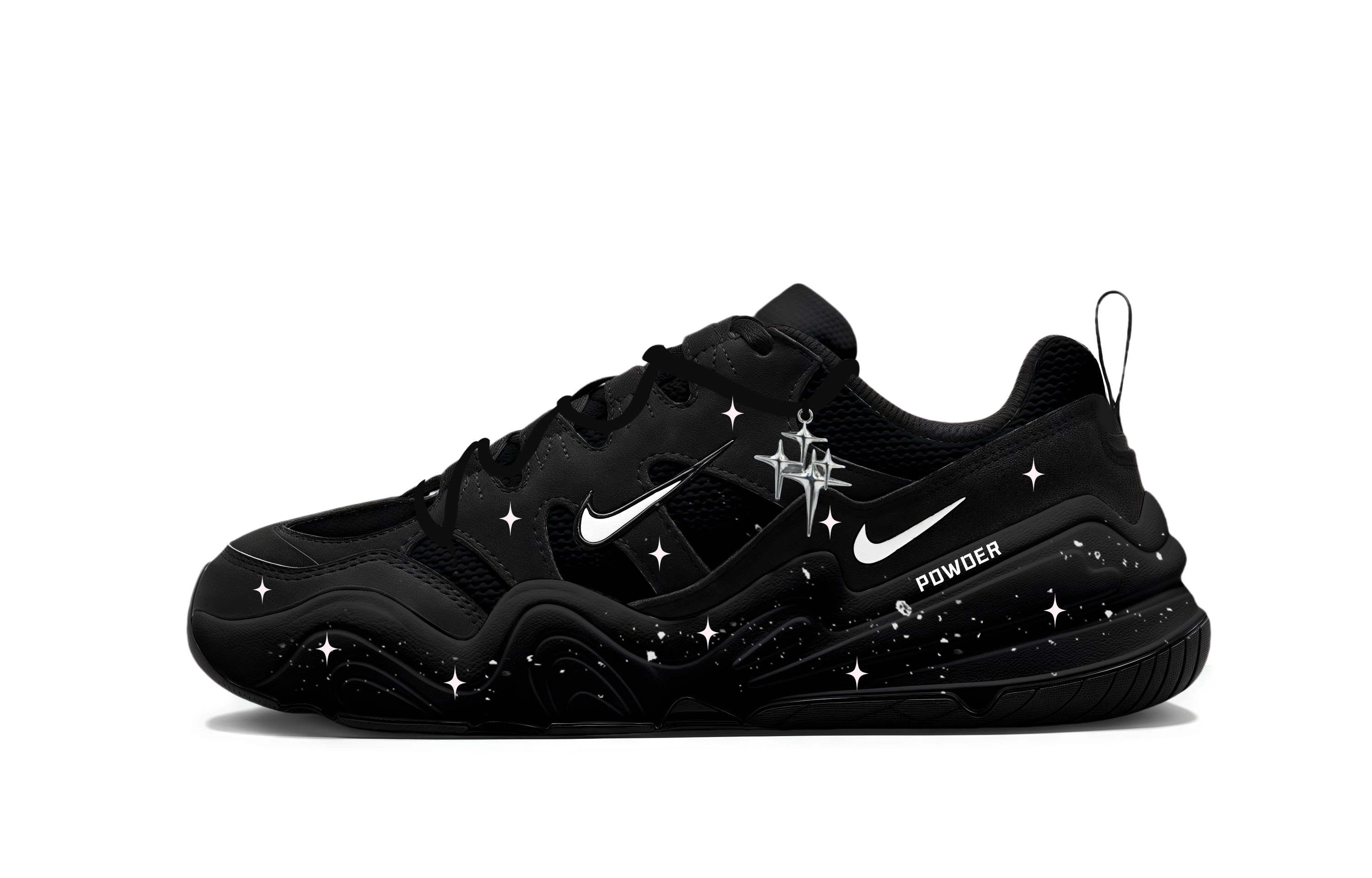 Nike Tech Hera Starry Sky Baby's Breath Wear resistant And Lightweight Low top Casual Shoes Unisex Black
