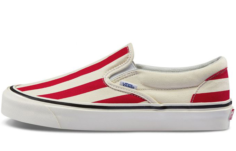 Vans Slip-On "Anaheim Factory" Red Big Stripes