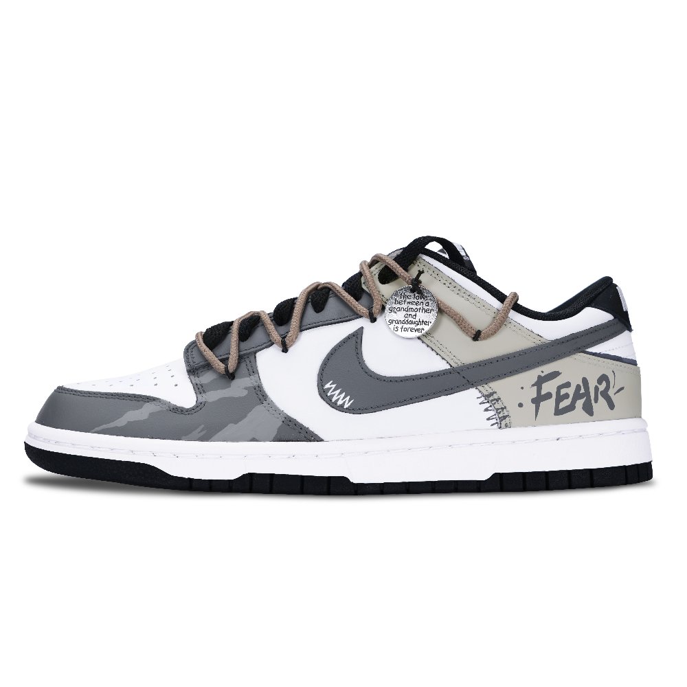 Nike Dunk Slip Resistant Abrasion Resistant Low top Skateboard Shoes Unisex Light Gray