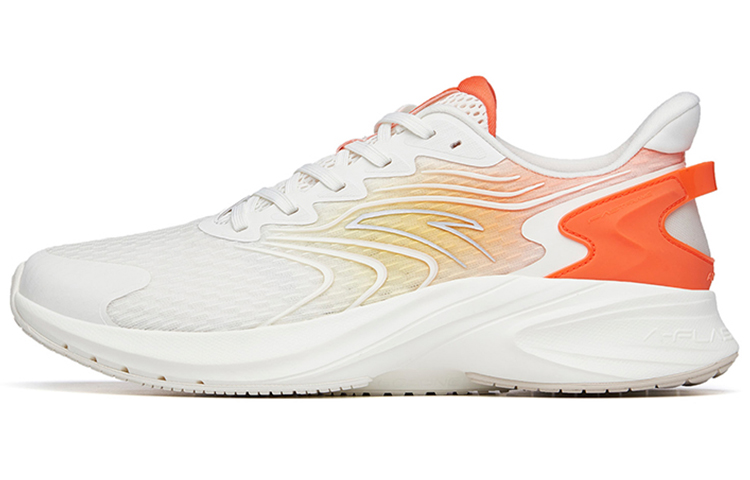 Anta Cushioned Anti-Slip Wear-Resistant Breathable Lightweight Low-Top Running Shoes Men's White Orange