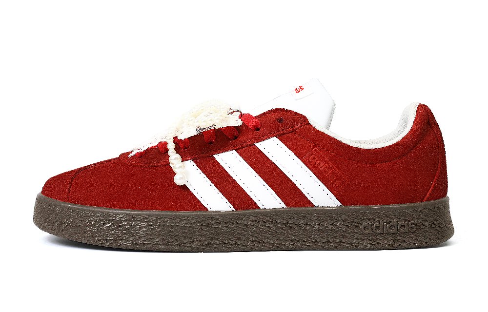 Adidas Neo VL Court Lifestyle Dance Of Love Anti Slip Wear Resistant Low Top Skateboard Shoes Unisex Red White