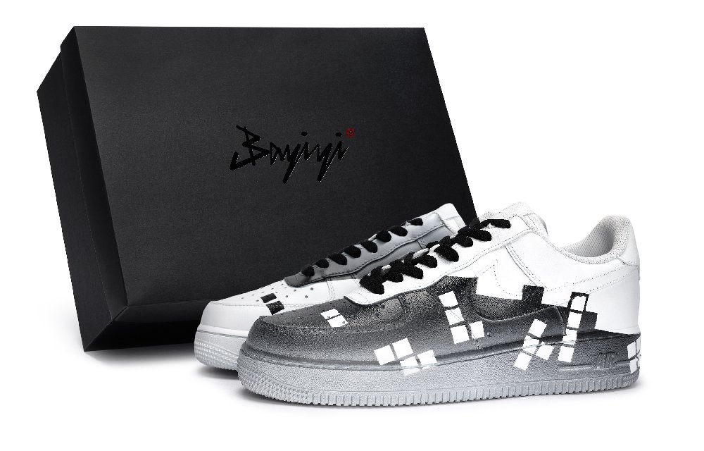 Nike Air Force 1 Special Shoe Box Anti-Slip Wear-Resistant Low-Top Skateboard Shoes Unisex Black White