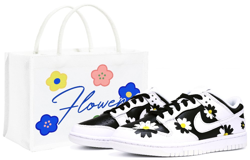 Nike Dunk Skateboard Shoes Women's Low-Top Black White