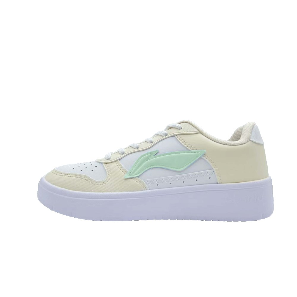 LiNing Pontoon Boats Anti-Slip And Wear-Resistant Lightweight Low-Top Skateboard Shoes Women's Yellow White Green