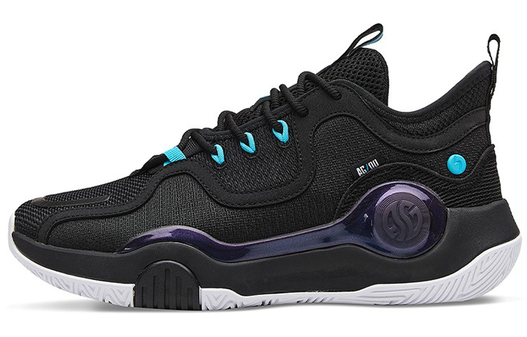 361° Ag Volley Cushioning Anti-Slip And Wear-Resistant Low-Top Basketball Shoes Men's Black Blue