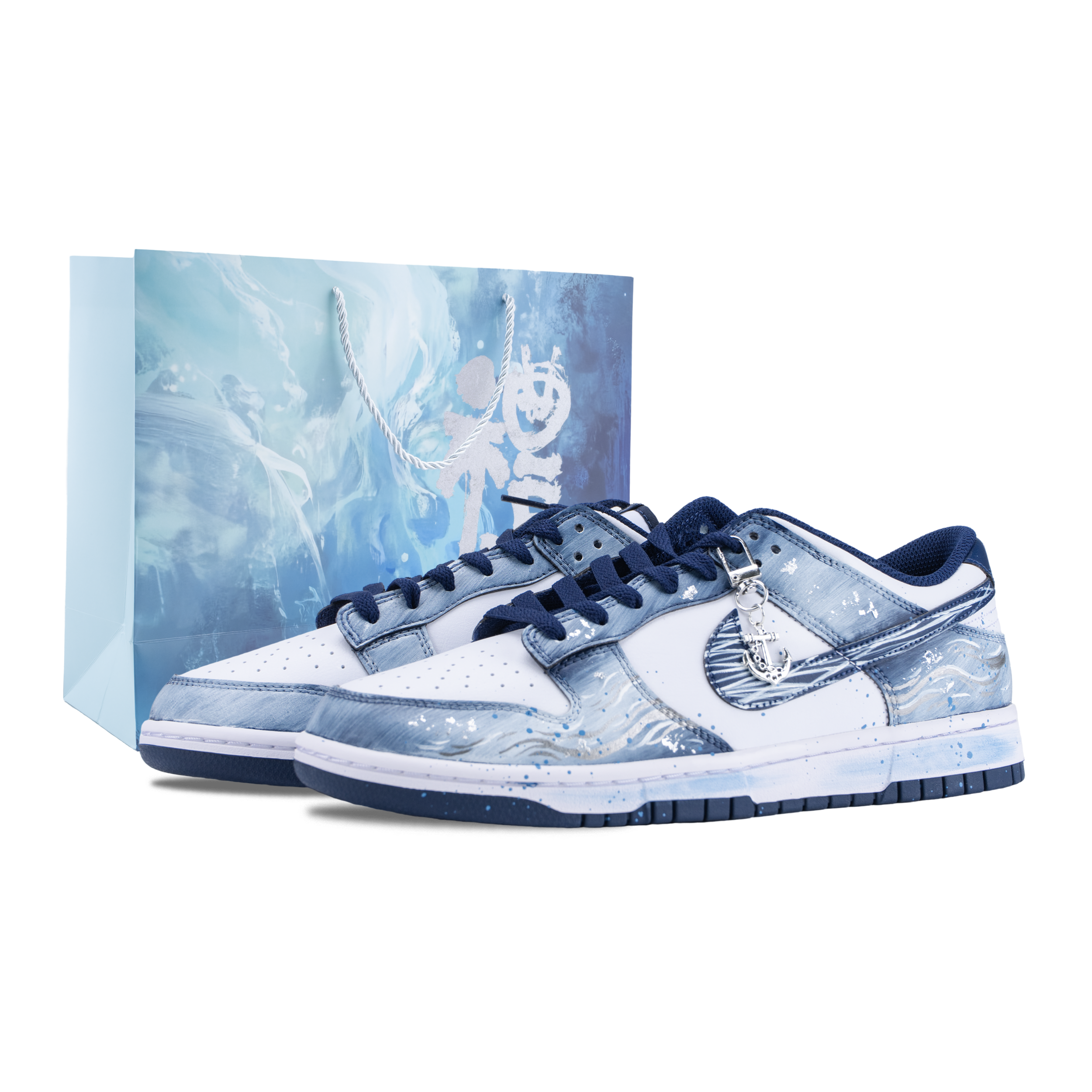 Nike Dunk Jade Sea Tide Born Slip Resistant Abrasion Resistant Low top Skateboard Shoes Unisex White Blue