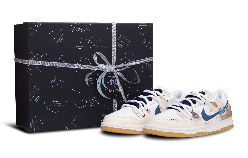Nike Dunk Anti-Slip Wear-Resistant Low-Top Skateboard Shoes Unisex White Brown