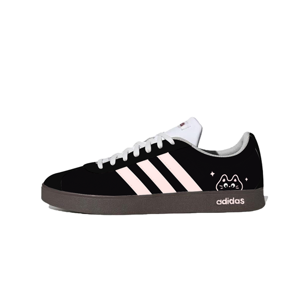 Adidas VL COURT 2.0 Lemon Joy Cushioning, Wear Resistant Low Top Skateboard Shoes Unisex Black Pink