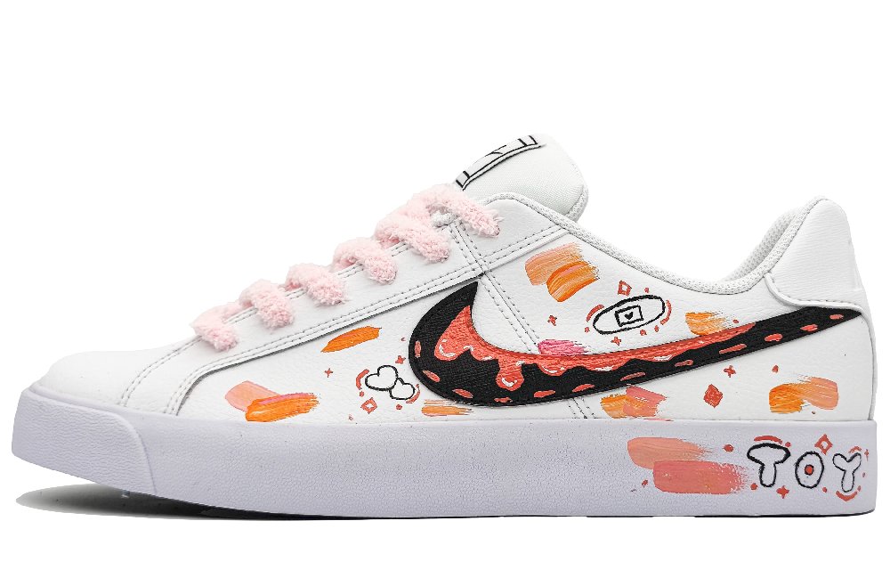 Nike Court Royale Slip-Resistant Lightweight Wear-Resistant Low-Top Skateboard Shoes Unisex Mandarin Orange