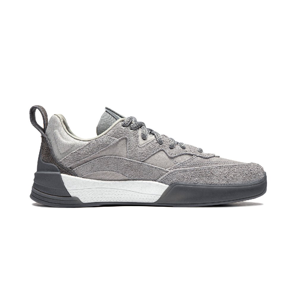 LiNing Wear-Resistant Low-Top Skateboard Shoes Men's Gray