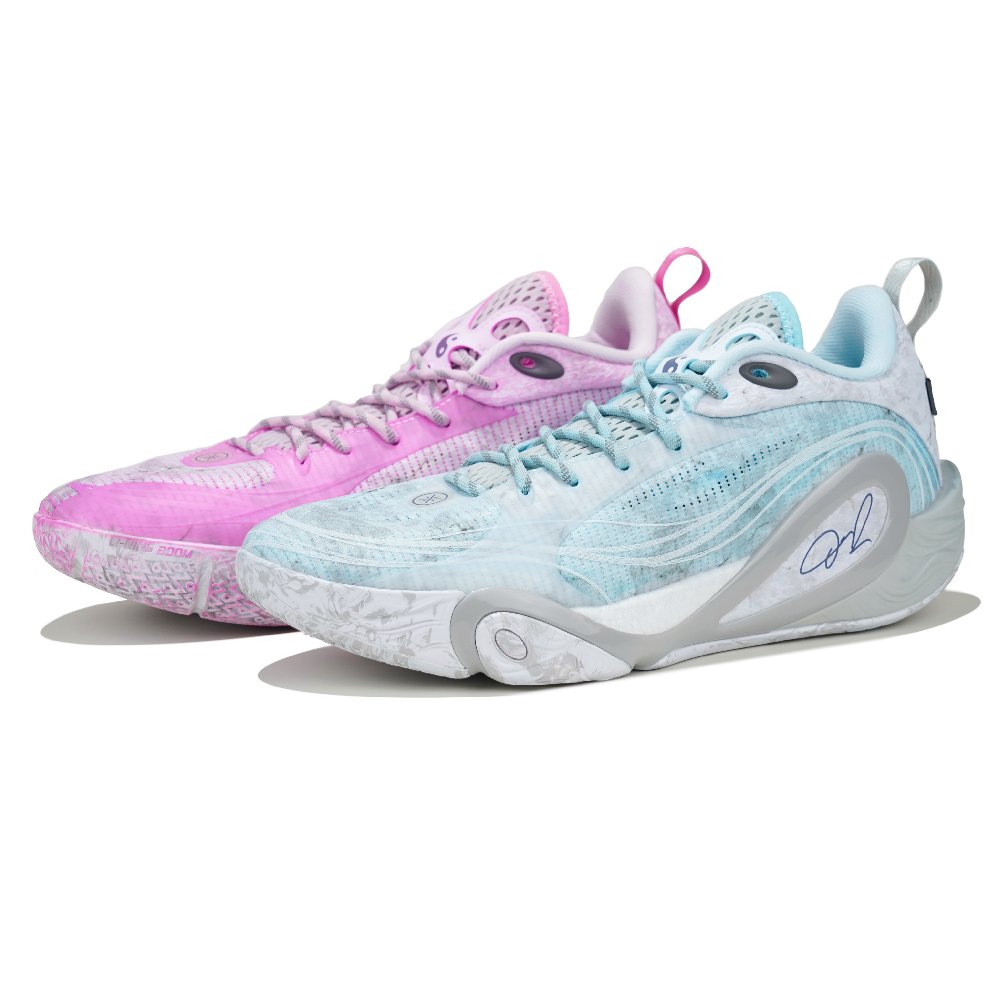 LiNing DLO1 Cushioning, Wear Resistant Low Top Basketball Shoes Men's Blue Pink