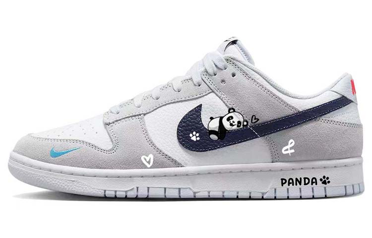 Nike Dunk Low Low-Top Skateboard Shoes Unisex Gray White Blue